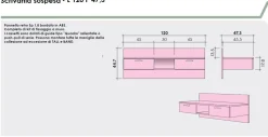 Armadio battente doppio modulo 3 ante con Zona Studio Sospesa in finitura Grigio Titanio in 15 colorazioni