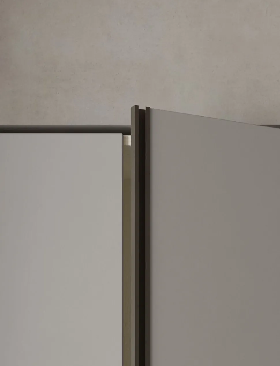 Armadio battente moderno con maniglia a gola modello Calt linea New Season