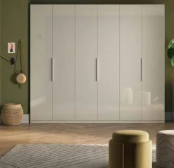 Armadio battente modulare moderno con maniglia in metallo Collezione Cheriè 5 Misure e 3 Finiture