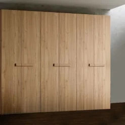 Armadio componibile ante battenti finitura Noce Biondo con maniglia in MDF disponibile in 16 misure e vari colori Monica linea Bam