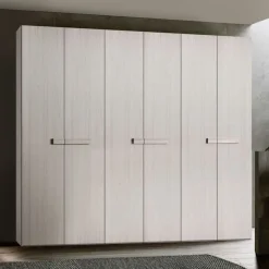 Armadio componibile ante battenti finitura Noce Biondo con maniglia in MDF disponibile in 16 misure e vari colori Monica linea Bam