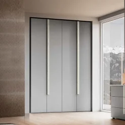 Armadio componibile ante battenti colore Orzo con maniglia in MDF disponibile in 16 misure e vari colori Giorgia linea Bam