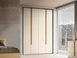 Armadio componibile ante battenti colore Orzo con maniglia in MDF disponibile in 16 misure e vari colori Giorgia linea Bam