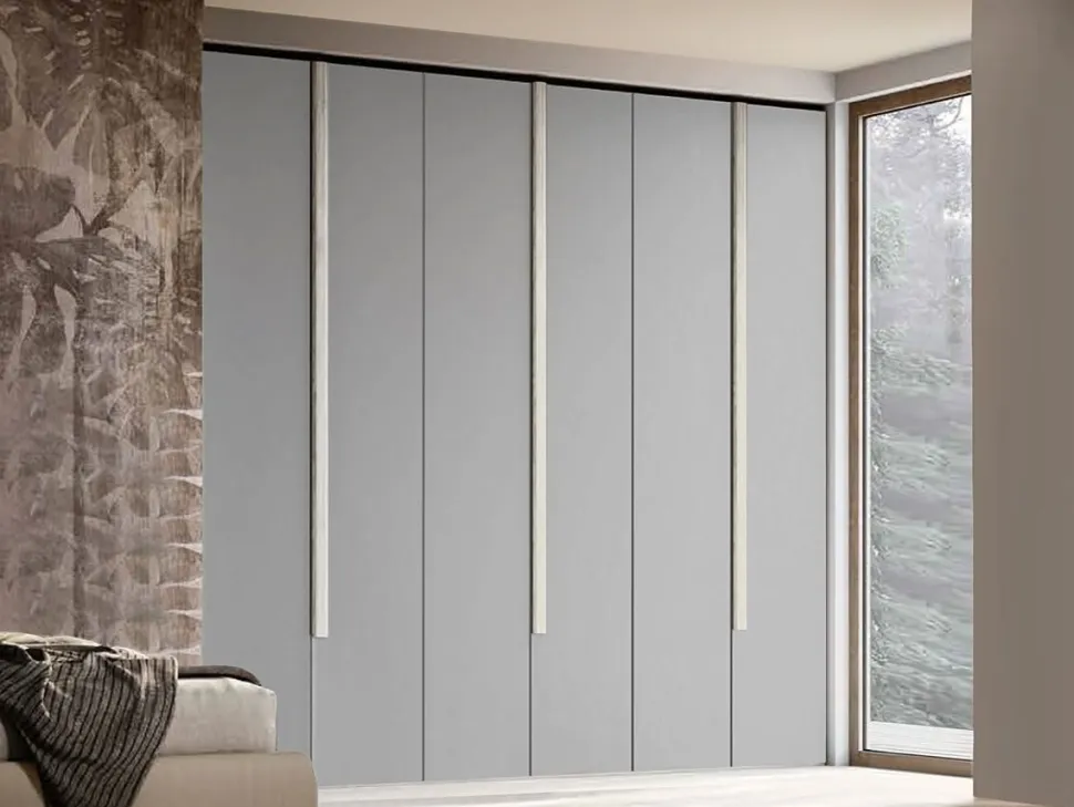 Armadio componibile ante battenti colore Orzo con maniglia in MDF disponibile in 16 misure e vari colori Giorgia linea Bam