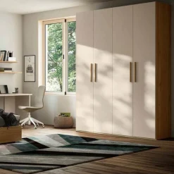Armadio componibile ante battenti finitura Orzo con maniglia in MDF disponibile in 16 misure e vari colori Agata