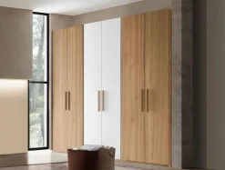 Armadio componibile ante battenti finitura Orzo con maniglia in MDF disponibile in 16 misure e vari colori Agata
