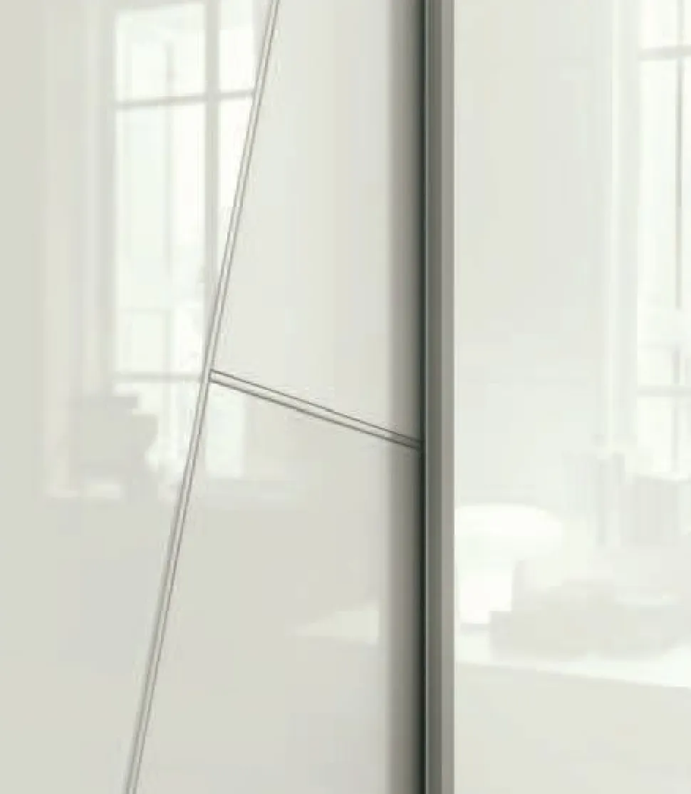 Armadio componibile ante scorrevoli con inserti in vetro Kristal disponibile in varie misure e colori