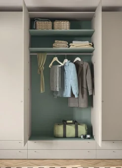 Armadio con ante battenti e cassetti Bull disponibile in 3 altezze linea Airone