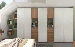 Armadio con ante battenti e moduli con cassetti disponibile in 2 misure e 13 colori