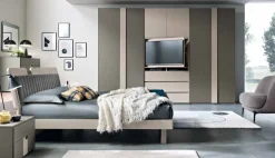 Armadio con ante battenti e vano girevole Porta Tv linea Domino disponibile in vari colori