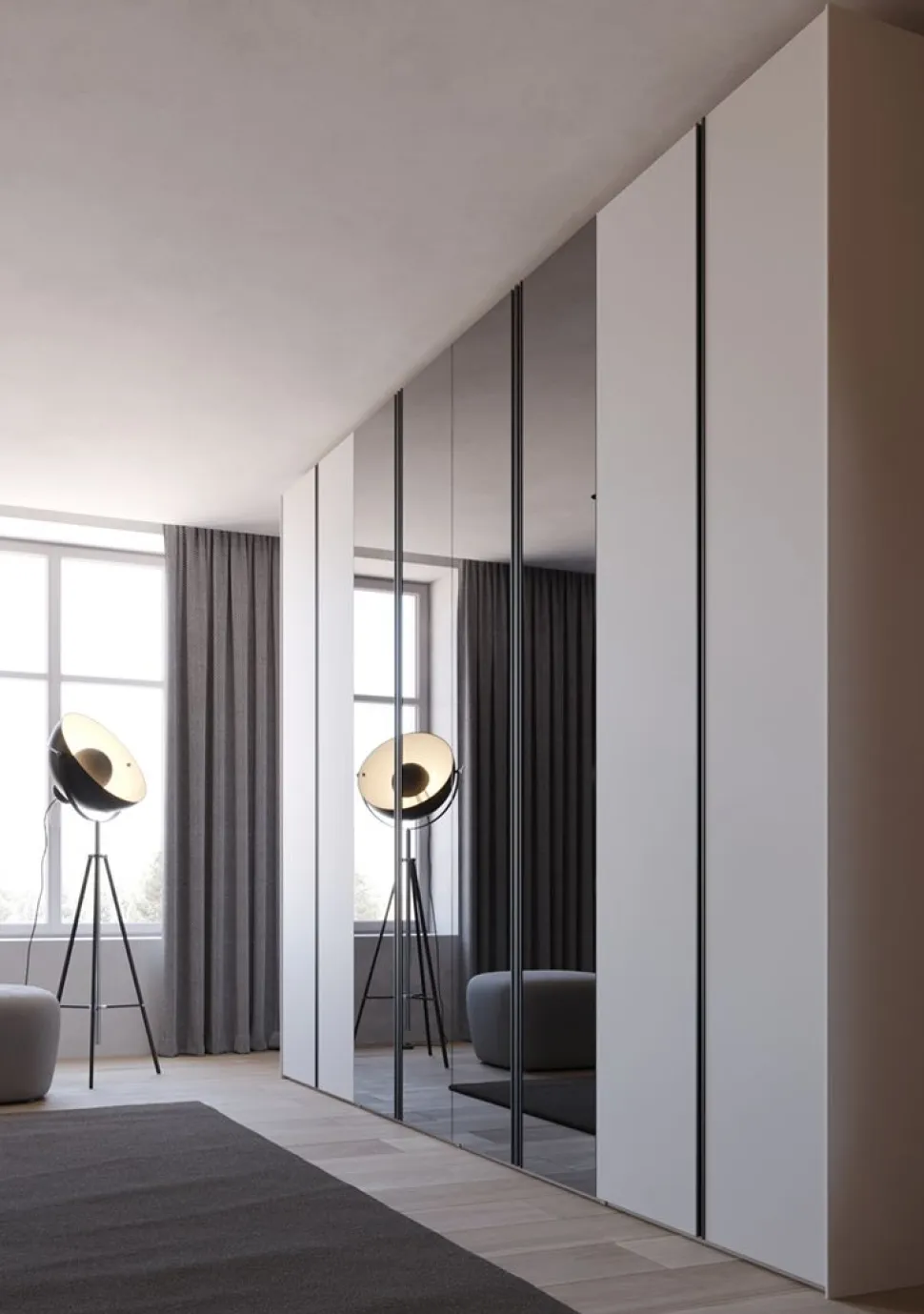 Armadio con ante in vetro laccato Pollet linea New Season