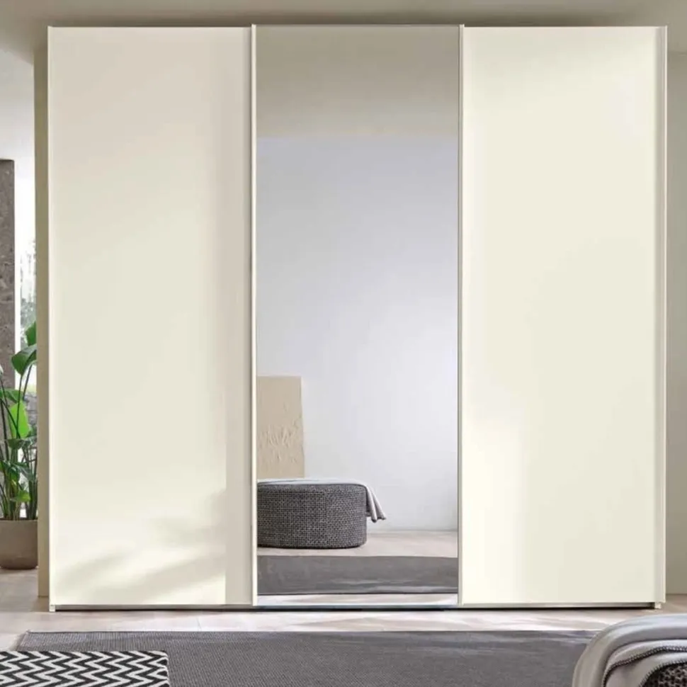 Armadio con 3 ante scorrevoli con specchio Coldy linea Domino disponibile in vari colori