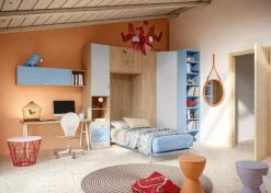 Armadio con Letto singolo a scomparsa Poket linea Colorfull disponibile in 20 colorazioni