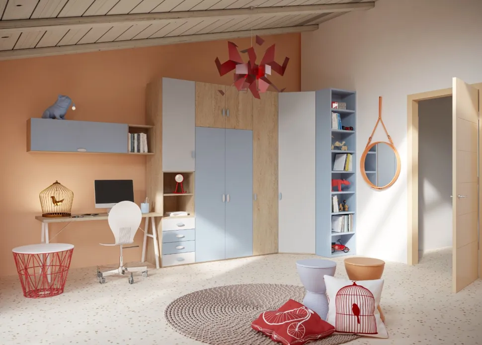 Armadio con Letto singolo a scomparsa Poket linea Colorfull disponibile in 20 colorazioni