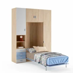 Armadio con Letto singolo a scomparsa Poket linea Colorfull disponibile in 20 colorazioni