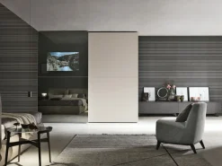 Armadio con predisposizione per TV 2 ante scorrevoli con anta a specchio disponibile in varie misure e colori