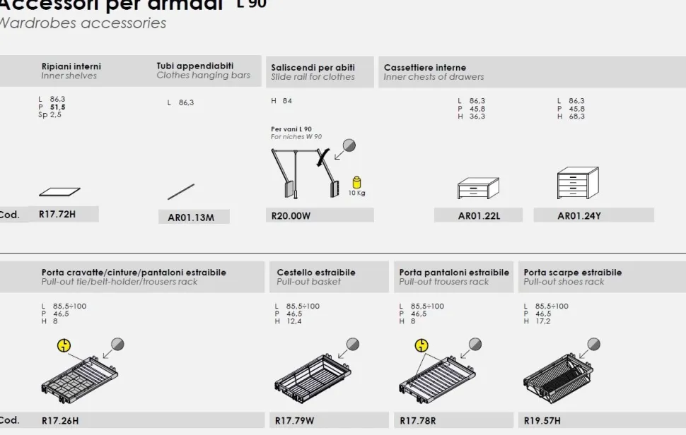 Armadio con vano Tv 6 ante battenti e 2 librerie linea Omega disponibile in 2 misure e vari colori