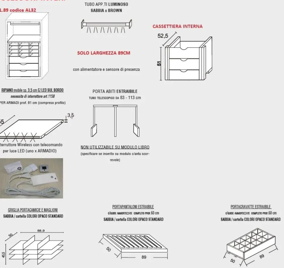 Armadio con vano tv e ante scorrevoli a specchio Tunder linea New Season