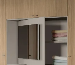 Armadio con vano Tv girevole 5 ante battenti e 4 cassetti linea Airone