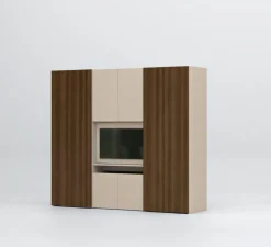 Armadio con vano Tv girevole con ante scorrevoli e battenti disponibile in 2 misure e 20 colorazioni