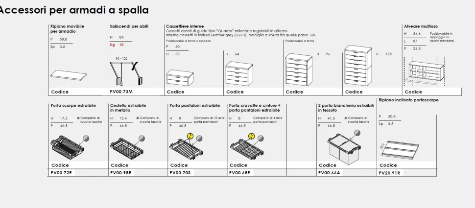 Armadio con vano Tv girevole con ante scorrevoli e battenti disponibile in 2 misure e 20 colorazioni