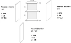 Armadio Fool 2 ante scorrevoli linea Domino finitura Grigio Londra e inserti Calce