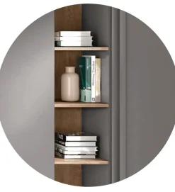 Armadio Mix con ante battenti e librerie linea Volo disponibile in 2 misure