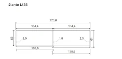 Armadio moderno a 2 ante scorrevoli con inserti a Specchio Grigio cenere e Rovere grigio disponibile in vari colori