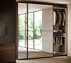 Armadio moderno 2 ante scorrevoli a Specchio Fumè disponibile in vari colori