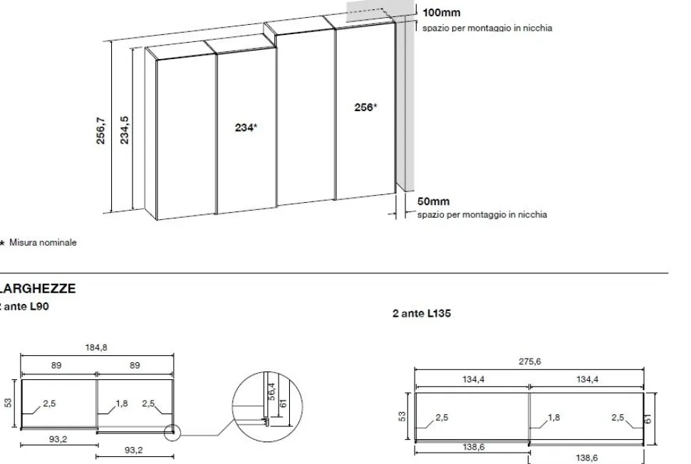 Armadio moderno scorrevole a righe Blu petrolio, Olmo e Orzo disponibile in 4 misure e vari colori