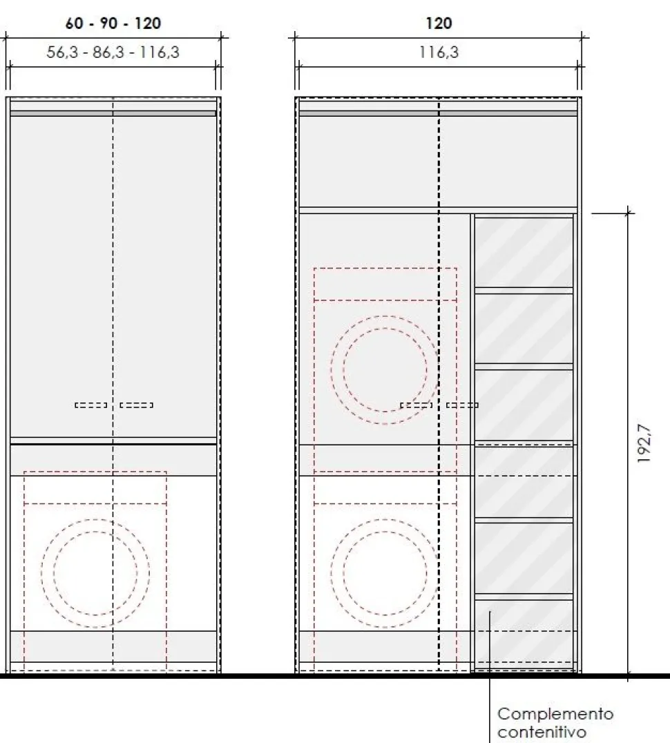 Armadio multiuso Lavanderia personalizzabile