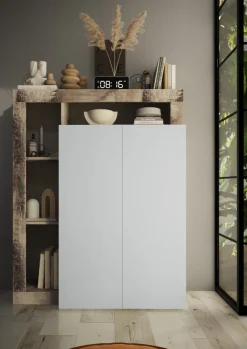 Armadio Multiuso linea Frame in finitura Bianco Lucido e Pero