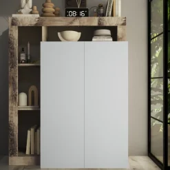 Armadio Multiuso linea Frame in finitura Bianco Lucido e Pero