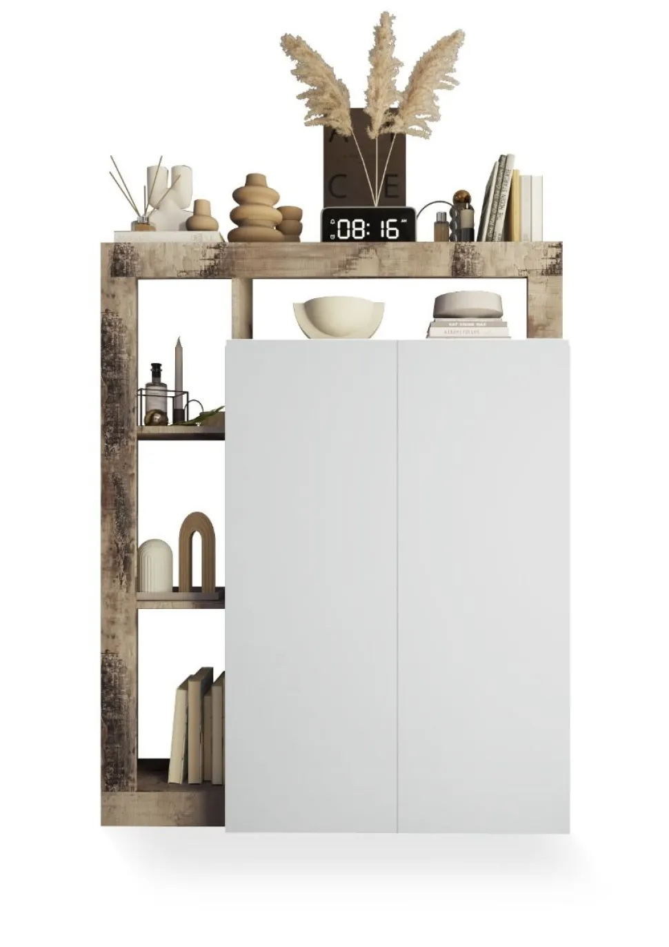 Armadio Multiuso linea Frame in finitura Bianco Lucido e Pero