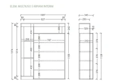 Armadio Multiuso linea Frame in finitura Bianco Lucido e Pero