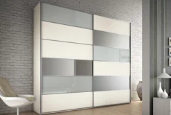 Armadio Muriel 2 ante scorrevoli linea Domino finitura Grigio Londra e Cachemire