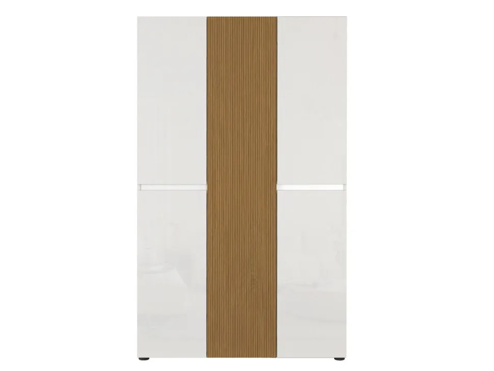 Armadio Scarpiera Salvaspazio Lady 5 ante Bianco Lucido e Rovere Cannettato