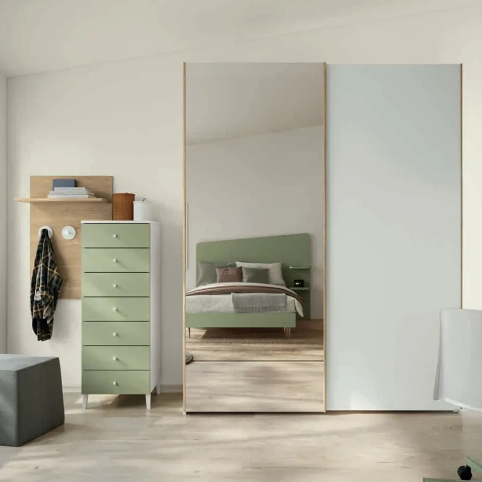 Armadio Scorrevole 2 ante con specchio Free disponibile in 2 misure e 13 colorazioni