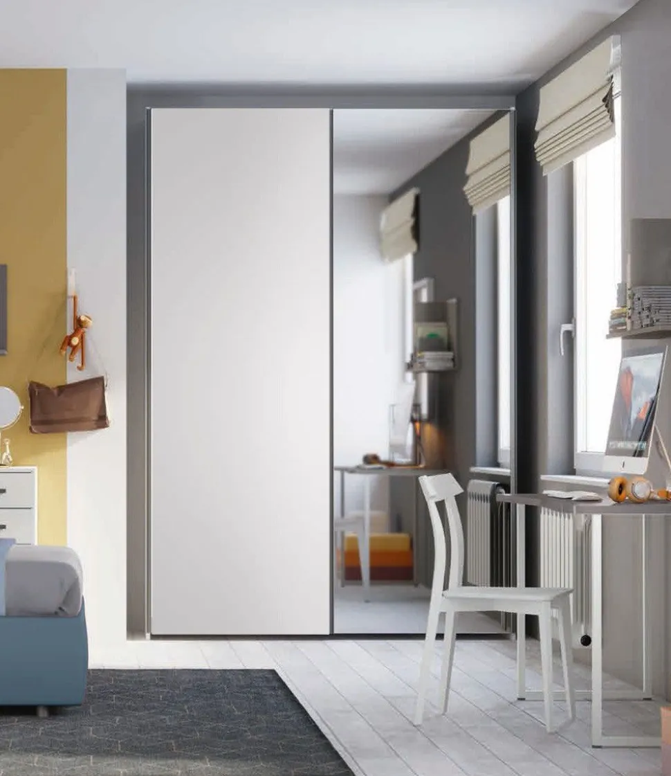 Armadio Scorrevole 2 ante con specchio Free disponibile in 2 misure e 13 colorazioni