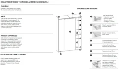 Armadio scorrevole moderno finitura Grigio cenere con 2 ante Line disponibile in 4 misure e vari colori