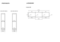 Armadio scorrevole moderno finitura Rovere con 3 ante e specchio centrale Amanda disponibile in 2 misure e vari colori