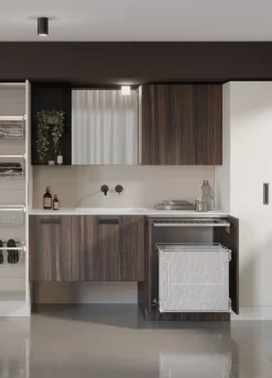Bagno con lavabo integrato in ocritech Totus disponibile in vari colori