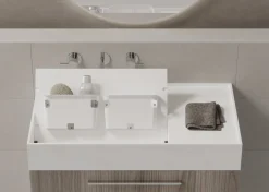 Bagno monoblocco Compact 2 ante e lavabo decentrato in ocritech con doppio fondo disponibile in vari colori
