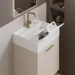 Bagno monoblocco Compact 2 ante e lavabo in ocritech con doppio fondo disponibile in vari colori