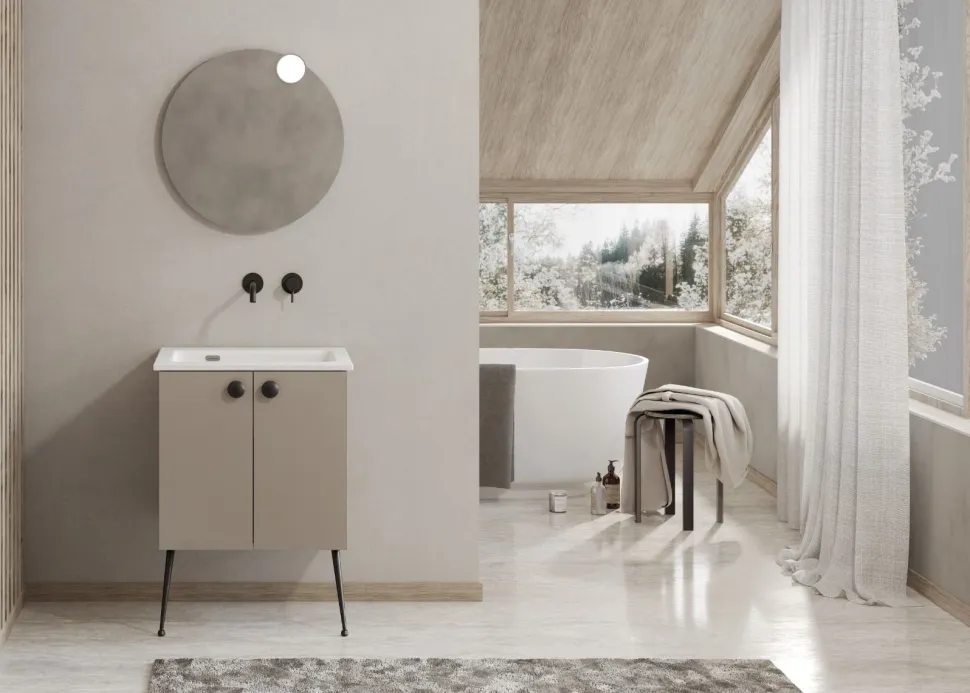 Bagno Nanco+ sospeso con piedini disponibile in 2 misure e vari colori