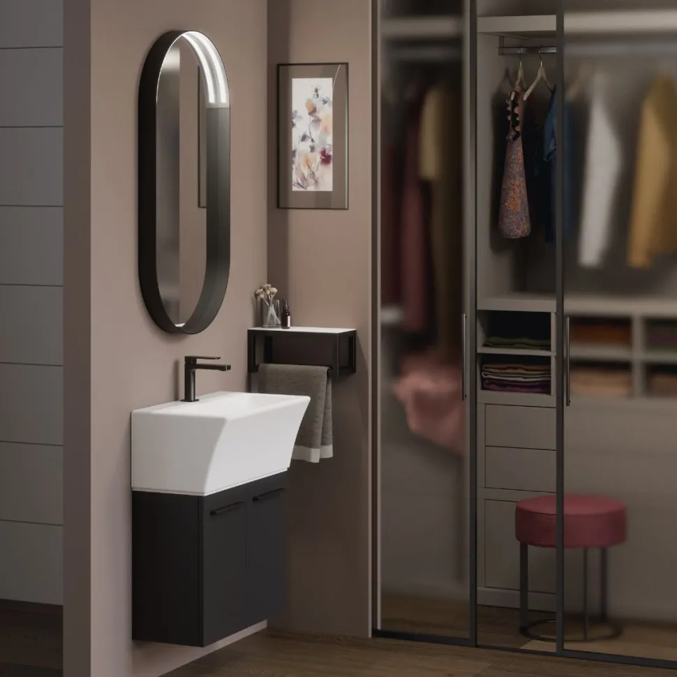 Bagno sospeso compatto Idra 2 ante disponibile in vari colori