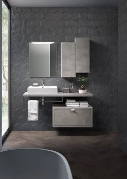 Bagno sospeso River in finitura Grigio Caldo
