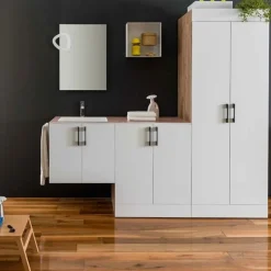 Bagno Totus con colonna coprilavatrice disponibile in vari colori