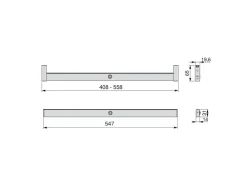 Barra Appendiabiti per armadi con luce LED Polux con sensore di movimento (12V DC), in Tecnoplastica e Alluminio, Grigio metallizzata