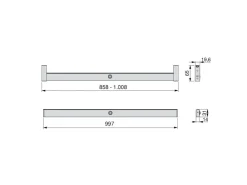 Barra Appendiabiti per armadi con luce LED Polux con sensore di movimento (12V DC), in Tecnoplastica e Alluminio, Grigio metallizzata